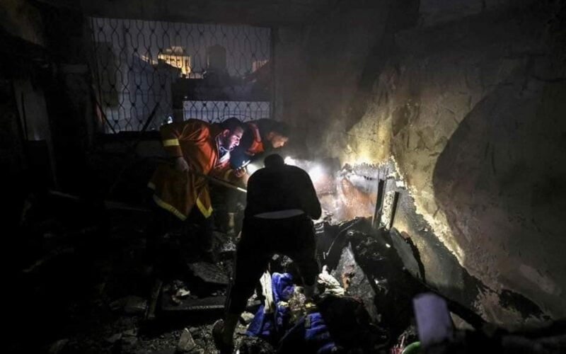 تغطية فاجعة حريق جباليا وفاة 22 شخصًا وإصابة آخرين في قطاع غزة