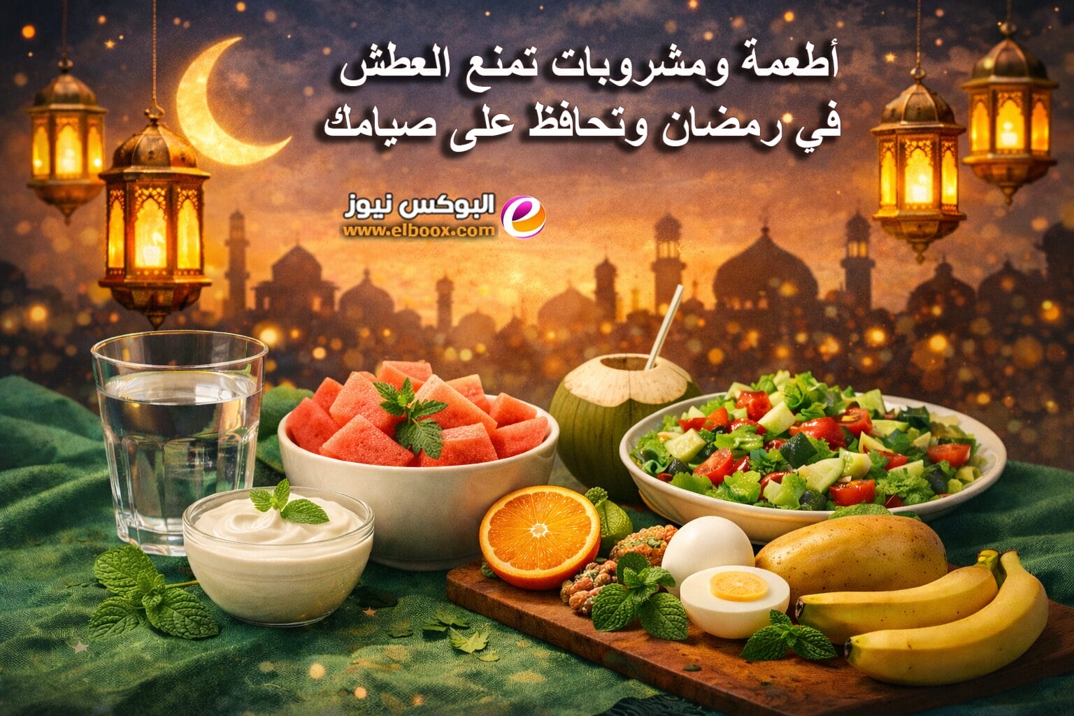 أطعمة ومشروبات تمنع العطش في رمضان وتحافظ على ترطيب الجسم