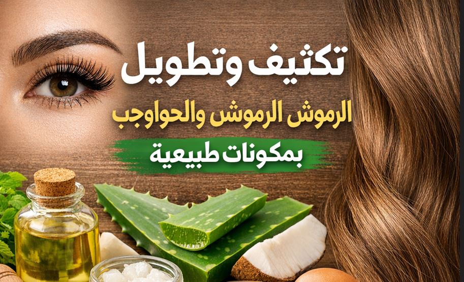 طريقة لتكثيف وتطويل الرموش والحواجب والشعر بمكونات طبيعية