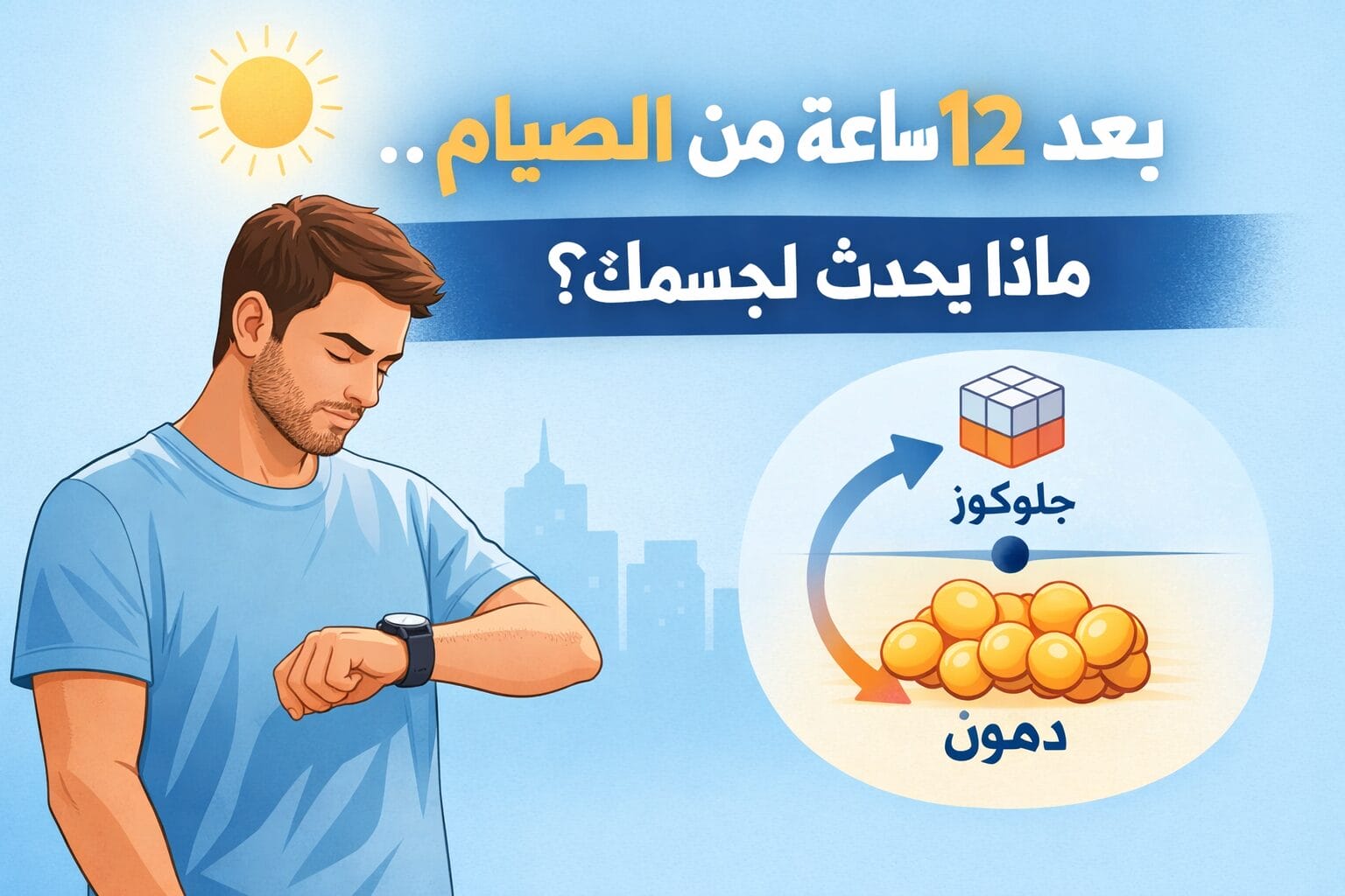 ماذا يحدث للجسم بعد 12 ساعة من الصيام
