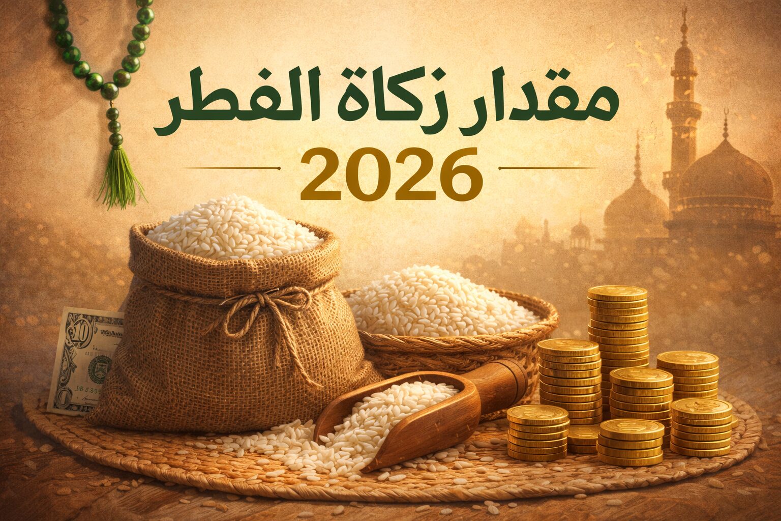 مقدار زكاة الفطر 2026 نقدًا وطعامًا حسب الدولة